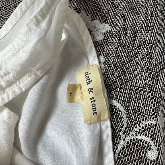 Anthropologie Cloth & Stone White Tencel Open Back Jumpsuit Sz Large - Picture 11 of 14